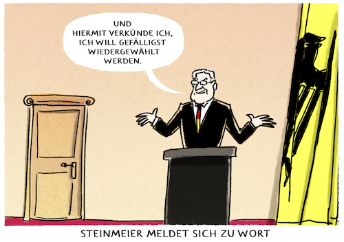 Cartoon: Fränki... (medium) by markus-grolik tagged amtszeit,frank,walter,steinmeier,bundespräsident,deutschland,kandidatur,spd,amtszeit,frank,walter,steinmeier,bundespräsident,deutschland,kandidatur,spd