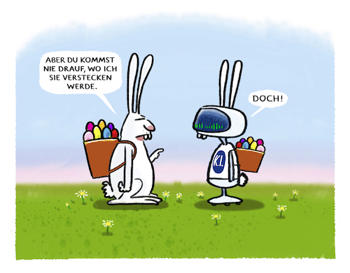 Cartoon: Frohe Ostern..... (medium) by markus-grolik tagged osterhase,ki,kuenstliche,intelligenz,ostereier,ostern,technik,automatisierung,arbeitsplaetze,daten,datenbank,chatgpt,osterhase,ki,kuenstliche,intelligenz,ostereier,ostern,technik,automatisierung,arbeitsplaetze,daten,datenbank,chatgpt