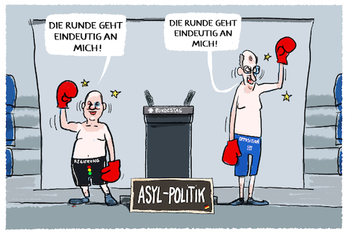 Cartoon: Generaldebatte... (medium) by markus-grolik tagged generaldebatte,bundestag,scholz,merz,kanzler,cdu,spd,migration,asyl,abschiebung,ampel,regierung,opposition,schengen,europa,dublin,flüchtlinge,generaldebatte,bundestag,scholz,merz,kanzler,cdu,spd,migration,asyl,abschiebung,ampel,regierung,opposition,schengen,europa,dublin,flüchtlinge