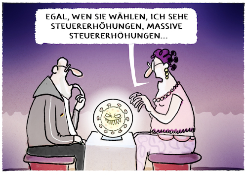 Cartoon: Glaskugeln... (medium) by markus-grolik tagged vorhersage,steuer,steuererhoehung,kuerzungen,pandemie,kosten,corona,deutschland,wahlversprechen,union,bundestagswahl,vorhersage,steuer,steuererhoehung,kuerzungen,pandemie,kosten,corona,deutschland,wahlversprechen,union,bundestagswahl