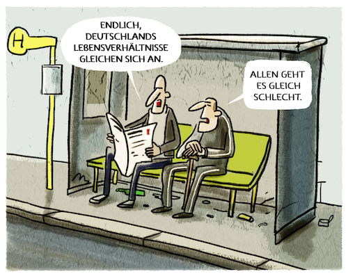 Cartoon: Gleichwertigkeitsbericht... (medium) by markus-grolik tagged gleichwertigkeitsbericht,lebensverhaeltnisse,ost,west,deutschland,ampel,faeser,mieten,einkommen,rente,gleichwertigkeitsbericht,lebensverhaeltnisse,ost,west,deutschland,ampel,faeser,mieten,einkommen,rente