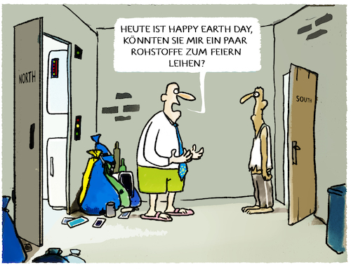 Cartoon: Happy Earth Day (medium) by markus-grolik tagged happy,earth,day,un,united,nations,idustrielaender,entwicklungslaender,schwellenlaender,klima,klimawandel,nord,sued,gefaelle,konsum,natur,umwelt,rostoffe,ressourcen,umweltzerstoerung,erde,happy,earth,day,un,united,nations,idustrielaender,entwicklungslaender,schwellenlaender,klima,klimawandel,nord,sued,gefaelle,konsum,natur,umwelt,rostoffe,ressourcen,umweltzerstoerung,erde