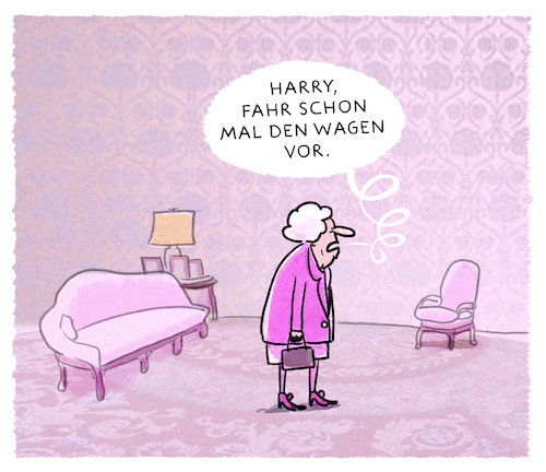 Cartoon: ...im Hochzeitsfieber... (medium) by markus-grolik tagged queen,harry,meghan,hochzeit,england,grossbritannien,london,monarchie,könig,prinz,königsfamilie,windsor,queen,harry,meghan,hochzeit,england,grossbritannien,london,monarchie,könig,prinz,königsfamilie,windsor