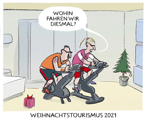 Cartoon: Indoortouring (medium) by markus-grolik tagged indoor,dauerzustand,pandemie,kontaktbeschraenkungen,deutschland,weihnachten,tourismus,urlaub,ausflug,sport,indoor,dauerzustand,pandemie,kontaktbeschraenkungen,deutschland,weihnachten,tourismus,urlaub,ausflug,sport