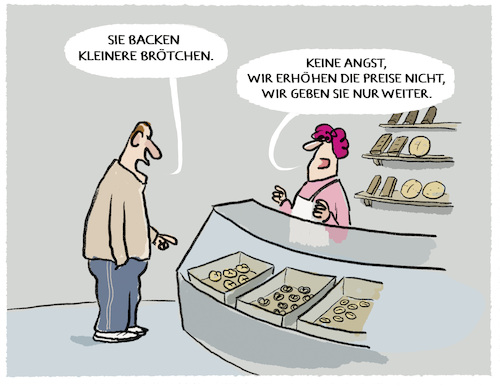 Cartoon: Inflationsbrötchen... (medium) by markus-grolik tagged verzicht,wohlstandsverlust,inflation,baecker,broetchen,energiepreise,gas,strom,rezession,lebensmittelpreise,preisanstieg,lebenshaltung,verzicht,wohlstandsverlust,inflation,baecker,broetchen,energiepreise,gas,strom,rezession,lebensmittelpreise,preisanstieg,lebenshaltung