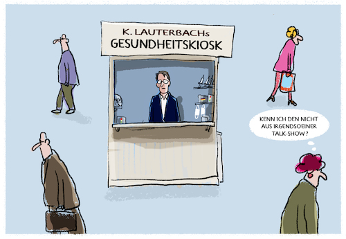 Cartoon: Karls neueste Idee... (medium) by markus-grolik tagged spd,gesundheitsminister,lauterbach,kiosk,gesundheitskiosk,pandemie,corona,patienten,klinik,spd,gesundheitsminister,lauterbach,kiosk,gesundheitskiosk,pandemie,corona,patienten,klinik