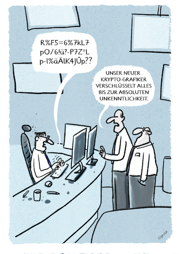 Cartoon: ...kryptisch... (medium) by markus-grolik tagged kryptowährung,krypto,bitcoin,verschlüsselung,verschlüsseln,kryptografie,algorithmus,algorithmen,blockchain,kryptowährung,krypto,bitcoin,verschlüsselung,verschlüsseln,kryptografie,algorithmus,algorithmen,blockchain