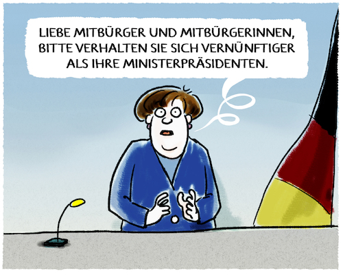 Cartoon: Merkels Appell (medium) by markus-grolik tagged minister,ministerpraesident,bundesland,bundeslaender,appell,ansprache,verhalten,corona,buerger,vernuenftig,abstand,sicherheit,vorschrift,vorschriften,regel,regeln,minister,ministerpraesident,bundesland,bundeslaender,appell,ansprache,verhalten,corona,buerger,vernuenftig,abstand,sicherheit,vorschrift,vorschriften,regel,regeln