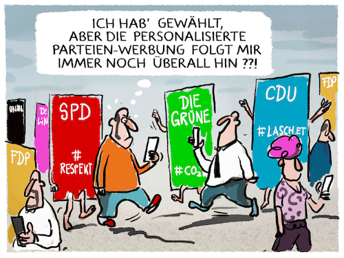 Cartoon: Mit Facebook und Co (medium) by markus-grolik tagged parteien,deutschland,internet,facebook,wahlwerbung,spd,fdp,union,cdu,csu,gruene,personalisierte,groko,minister,beinflussung,steuergelder,parteien,deutschland,internet,facebook,wahlwerbung,spd,fdp,union,cdu,csu,gruene,personalisierte,groko,minister,beinflussung,steuergelder