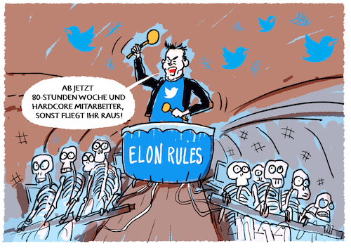 Cartoon: Musk-Muskel (medium) by markus-grolik tagged musk,twitter,elon,insolvenz,pleite,werbeeinnahmen,tweet,werbekunden,einnahmen,kursabsturz,mitarbeiter,kuendigung,hardcore,musk,twitter,elon,insolvenz,pleite,werbeeinnahmen,tweet,werbekunden,einnahmen,kursabsturz,mitarbeiter,kuendigung,hardcore