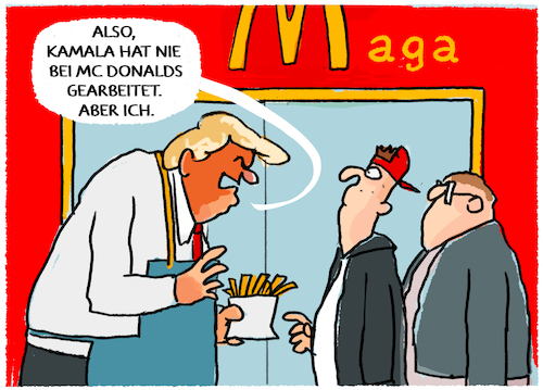 Cartoon: Neues vom Trumpwahlkampf... (medium) by markus-grolik tagged trump,usa,kamala,harris,wahlkampf,mcdonalds,job,glaubwuerdigkeit,arbeiter,waehler,republikaner,demokraten,trump,usa,kamala,harris,wahlkampf,mcdonalds,job,glaubwuerdigkeit,arbeiter,waehler,republikaner,demokraten