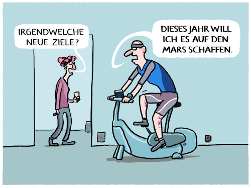 Cartoon: Neujahrsvorsatz...mehr Sport... (medium) by markus-grolik tagged neujahrsvorsatz,sport,ziel,pläne,bewegung,indoor,all,mars,menschheit,2025,neujahrsvorsatz,sport,ziel,pläne,bewegung,indoor,all,mars,menschheit,2025