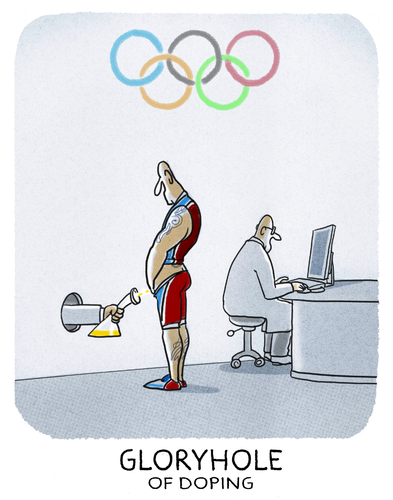 Cartoon: ..olympisch... (medium) by markus-grolik tagged doping,olympia,russland,spitzensport,usa,eigenblut,rio,funktionäre,kontrolle,doping,olympia,russland,spitzensport,usa,eigenblut,rio,funktionäre,kontrolle