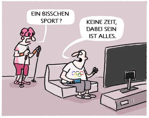 Cartoon: Olympisch... (medium) by markus-grolik tagged sport,aktivsport,olympia,tv,zuschauer,rekorde,gold,weltrekorde,breitensport,bewegung,fernsehen,sofa,mann,frau,sport,aktivsport,olympia,tv,zuschauer,rekorde,gold,weltrekorde,breitensport,bewegung,fernsehen,sofa,mann,frau