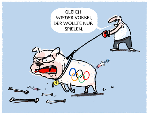 Cartoon: Olympischer Gedanke... (medium) by markus-grolik tagged olympia,ehrgeiz,sport,rekorde,höchstleistung,profisport,gewinner,verlierer,paris,ioc,wettbewerb,spiele,spielen,olympia,ehrgeiz,sport,rekorde,höchstleistung,profisport,gewinner,verlierer,paris,ioc,wettbewerb,spiele,spielen