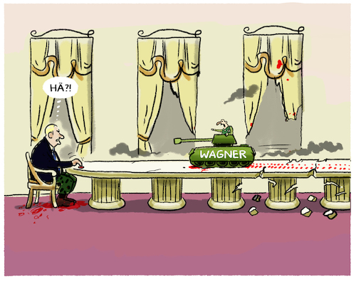 Cartoon: Prigoschin putscht... (medium) by markus-grolik tagged putin,russland,ukraine,wagner,soeldnertruppe,prigoschin,putsch,aufstand,moskau,kreml,militaer,krieg,heer,putin,russland,ukraine,wagner,soeldnertruppe,prigoschin,putsch,aufstand,moskau,kreml,militaer,krieg,heer