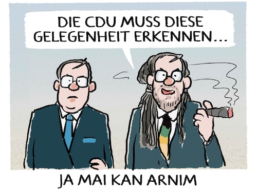 Cartoon: Rastafarmin (medium) by markus-grolik tagged cdu,laschet,machterhalt,jamaika,koalition,opposition,union,deutschland,cdu,laschet,machterhalt,jamaika,koalition,opposition,union,deutschland