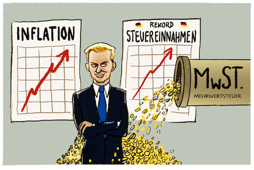 Cartoon: Rekordsteuereinnahmen (medium) by markus-grolik tagged rekordsteuer,staat,finanzen,mehrwertsteuer,rekordsteuereinnahmen,inflation,inflationsrate,koppelung,krisengewinn,lindner,rekordsteuer,staat,finanzen,mehrwertsteuer,rekordsteuereinnahmen,inflation,inflationsrate,koppelung,krisengewinn,lindner