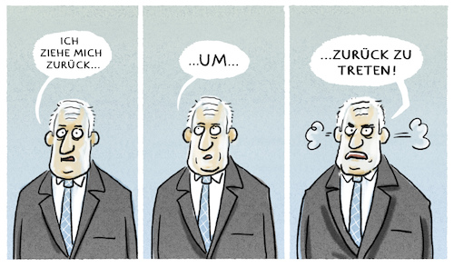 Cartoon: ...Rücktritt... (medium) by markus-grolik tagged seehofer,csu,parteivorsitz,söder,bayern,groko,münchen,berlin,bundesinnerminister,horst,seehofer,csu,parteivorsitz,söder,bayern,groko,münchen,berlin,bundesinnerminister,horst