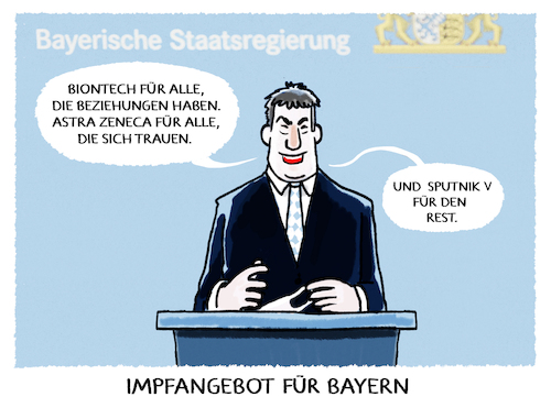 Cartoon: Söder bestellt... (medium) by markus-grolik tagged impfangebot,söder,csu,bayern,deutschland,sputnik,ema,biontech,astra,corona,impfstoff,impfangebot,söder,csu,bayern,deutschland,sputnik,ema,biontech,astra,corona,impfstoff