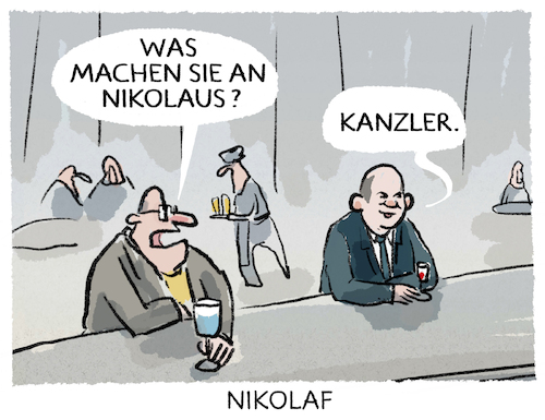 Cartoon: Terminiert... (medium) by markus-grolik tagged nikolaus,regierungsbildung,kanzler,olaf,scholz,spd,ampel,deutschland,nikolaus,regierungsbildung,kanzler,olaf,scholz,spd,ampel,deutschland