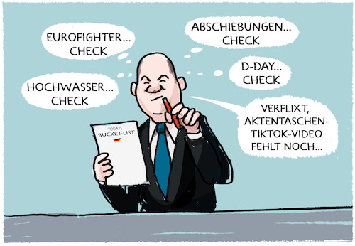 Cartoon: Terminplan... (medium) by markus-grolik tagged scholz,terminplan,bundeskanzler,to,do,ampel,termine,deutschland,tiktok,video,social,media,politik,kanzler,medien,aktentasche,regierung,scholz,terminplan,bundeskanzler,to,do,ampel,termine,deutschland,tiktok,video,social,media,politik,kanzler,medien,aktentasche,regierung