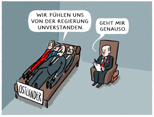 Cartoon: Therapie-Treffen (medium) by markus-grolik tagged scholz,ostdeutschland,treffen,laenderchefs,ampel,regierung,unzufriedenheit,deutschland,afd,laender,osten,ostdeutsche,rechtsextreme,unzufrieden,westdeutschland,kanzler,scholz,ostdeutschland,treffen,laenderchefs,ampel,regierung,unzufriedenheit,deutschland,afd,laender,osten,ostdeutsche,rechtsextreme,unzufrieden,westdeutschland,kanzler