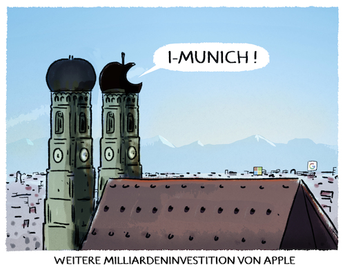 Cartoon: Tim Cooks MUC-Milliarden (medium) by markus-grolik tagged apple,tim,cook,immobilien,bayern,freistaat,muenchen,stadt,ob,reiter,hauptbahnhof,filetgrundstueck,wohnungsmarkt,mieten,gentrifizierung,apple,tim,cook,immobilien,bayern,freistaat,muenchen,stadt,ob,reiter,hauptbahnhof,filetgrundstueck,wohnungsmarkt,mieten,gentrifizierung