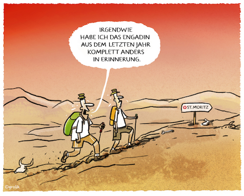 Cartoon: ...trecking... (medium) by markus-grolik tagged trecking,wandern,engadin,dürre,hitze,kima,klimawandel,gletscher,hiking,bergsteiger,wanderer,wetter,schweiz,alpen,tourismus,trecking,wandern,engadin,dürre,hitze,kima,klimawandel,gletscher,hiking,bergsteiger,wandererwetter,schweiz,alpen,tourismus