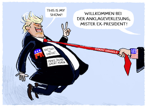 Cartoon: Trump vor Gericht (medium) by markus-grolik tagged donald,trump,anklageverlesung,stormy,daniels,usa,republikaner,anklage,new,york,kandidatur,donald,trump,anklageverlesung,stormy,daniels,usa,republikaner,anklage,new,york,kandidatur