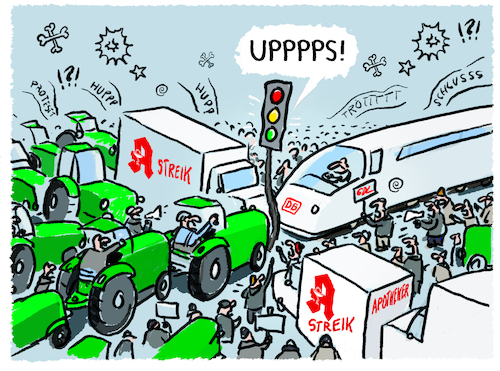 Cartoon: Überraschte Ampel... (medium) by markus-grolik tagged ampel,streiks,proteste,bauernproteste,bauern,landwirte,deutschland,apotheken,gdl,db,deutsche,bahn,spd,fdp,gruene,schuldenbremse,scholz,bundesregierung,ampel,streiks,proteste,bauernproteste,bauern,landwirte,deutschland,apotheken,gdl,db,deutsche,bahn,spd,fdp,gruene,schuldenbremse,scholz,bundesregierung