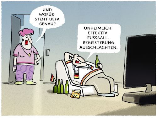 Cartoon: UEFA (medium) by markus-grolik tagged uefa,profitgier,fussballbegeisterung,fussball,em,pandemie,zuschauer,ansteckung,tv,london,wembley,jogi,löw,england,uefa,profitgier,fussballbegeisterung,fussball,em,pandemie,zuschauer,ansteckung,tv,london,wembley,jogi,löw,england