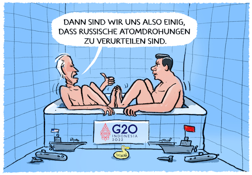 Cartoon: USA und China (medium) by markus-grolik tagged usa,china,biden,jinping,russland,ukraine,krieg,putin,atomdrohungen,atommächte,wirtschaft,taiwan,systemfrage,systeme,demokratie,kapitalismus,usa,china,biden,jinping,russland,ukraine,krieg,putin,atomdrohungen,atommächte,wirtschaft,taiwan,systemfrage,systeme,demokratie,kapitalismus