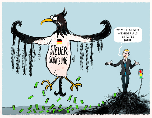 Cartoon: Weniger Steuereinnahmen... (medium) by markus-grolik tagged steuereinnahmen,steuern,steuerschaetzung,haushaltsloch,deutschland,ampel,lindner,finanzen,finanzminister,bundeshaushalt,steuereinnahmen,steuern,steuerschaetzung,haushaltsloch,deutschland,ampel,lindner,finanzen,finanzminister,bundeshaushalt