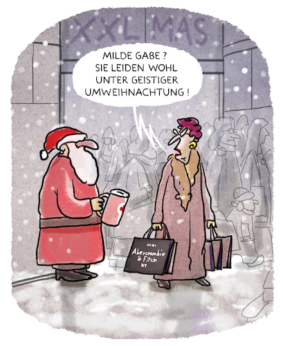 Cartoon: ...X-Mas... (medium) by markus-grolik tagged weihnachten,spenden,spende,nächstenliebe,nikolaus,weihnachtsmann,geschenke,konsum,welt,weltfrieden,weihnachten,spenden,spende,nächstenliebe,nikolaus,weihnachtsmann,geschenke,konsum,welt,weltfrieden