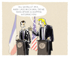 Cartoon: ...almost best friends (small) by markus-grolik tagged macron trump iran atom atomabkommen usa europa syrien amerika