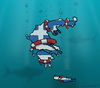 Cartoon: Greece (small) by Mandor tagged greece,underwater