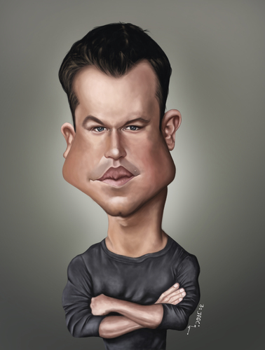 Matt Damon By jaime ortega | Famous People Cartoon | TOONPOOL