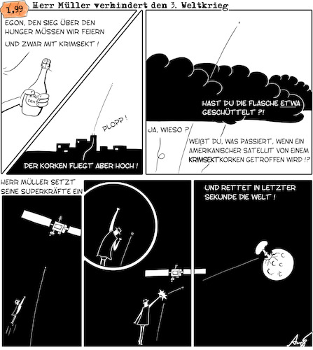 Cartoon: Herr Müller verh. 3 Weltkrieg (medium) by Anjo tagged herr,müller,krimsekt,weltkrieg,satellit,herr,müller,krimsekt,weltkrieg,satellit