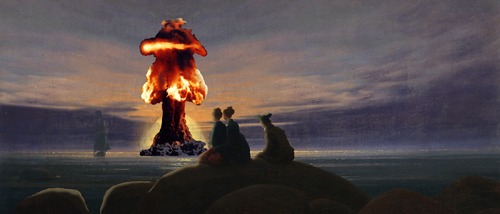 Cartoon: Mondaufgang am Meer (medium) by Anjo tagged atom,meer,mondaufgang,friedrich,david,caspar,atompilz,explosion,caspar,david,friedrich,mondaufgang,meer,atom,atompilz,explosion