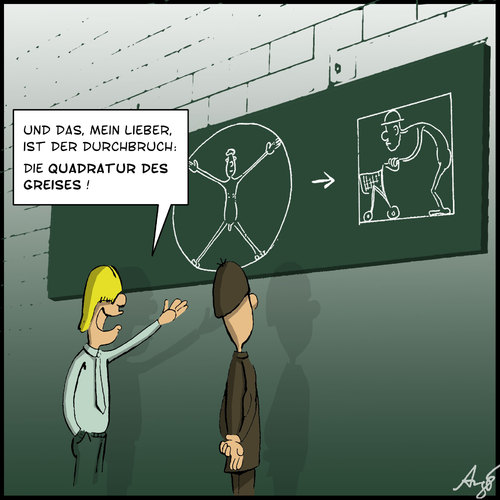 Cartoon: Quadratur (medium) by Anjo tagged quadratur,des,kreises,greis,alter,mathe,pi,lösung,quadratur,des,kreises,greis,alter,mathe,pi,lösung