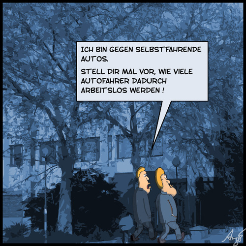 Cartoon: selbstfahrende Autos (medium) by Anjo tagged auto,autonom,selbstfahrend,fahrerlos,arbeitslos,auto,autonom,selbstfahrend,fahrerlos,arbeitslos