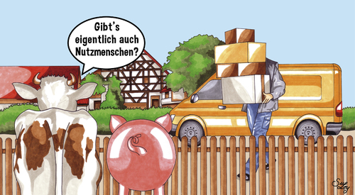 Cartoon: Tierische Fragen (medium) by Suley tagged suley,billig,geld,arbeiter,gewerkschaft,niedriglohn,lohndumping,lohn,ausbeutung,arbeit,mindestlohn,kapitalismus