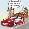 Cartoon: Rentiergulasch (small) by Suley tagged weihnachten,xmas,nikolaus,weihnachtsmann,santa,claus,heilig,abend,christfest,tannenbaum,weihnachtsbaum,christkind,jesus,geburt,knecht,ruprecht,schlitten,kufen,rentier,elch,sportwagen,auto,suley