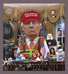 Cartoon: Donald Trump. (small) by Maria Hamrin tagged caricature,karikatyr,cartoon,america,usa,politican,president,chief,cheriff,leader,republican,vance,musk,kennedy,washington,whitehouse,melania,barron