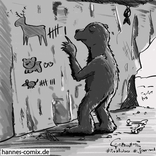 Cartoon: journal (medium) by Hannes tagged bär,höhlenmalerei,kunst,journal,bear,cavepainting