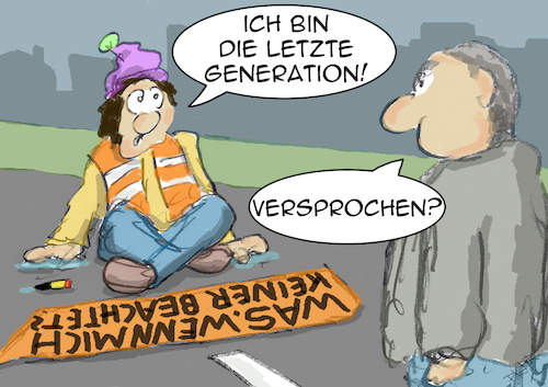 Cartoon: Versprochen (medium) by pierre-cda tagged letztegeneration,klimapolitik,klimaproteste,klimawandel,klimaktivisten,klimakleber,umweltpolitik,umwelt,globale,klimakatastrophe,klimaschützer,straßenblockaden