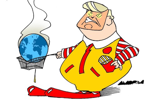 Cartoon: Fried foods (medium) by Amorim tagged trump,us,elections,mcdonalds,trump,us,elections,mcdonalds