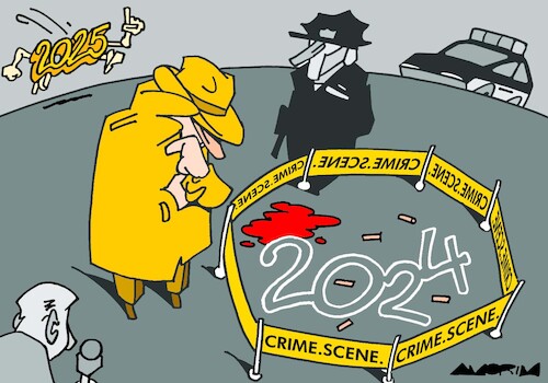 Cartoon: Last victim (medium) by Amorim tagged new,year,reveillon,2025