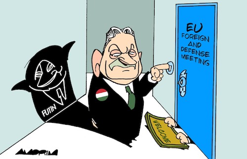 Cartoon: Shadow (medium) by Amorim tagged eu,putin,victor,orban,eu,putin,victor,orban